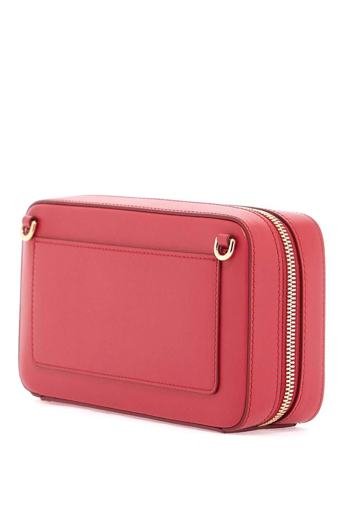 Dolce &amp; Gabbana red calfskin shoulder bag with embossed logo