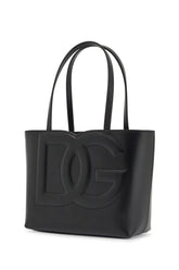 Dolce & Gabbana black dg logo smooth calfskin rectangular shopping bag