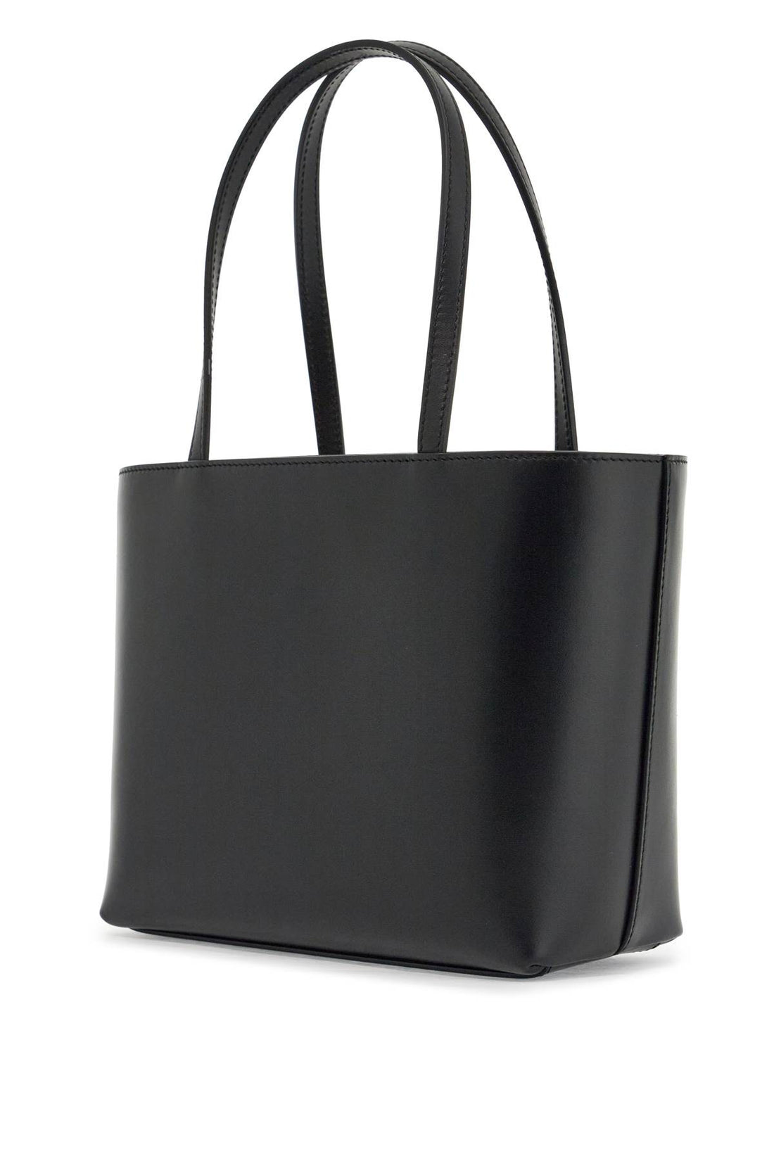 Dolce &amp; Gabbana black dg logo smooth calfskin rectangular shopping bag