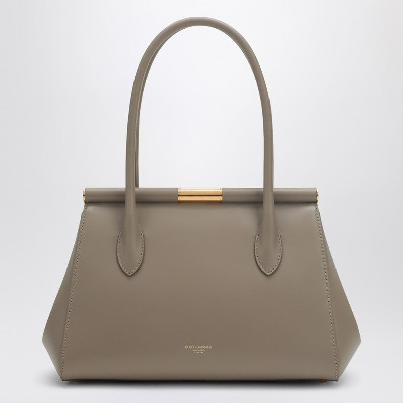 Dolce &amp; Gabbana Marlene leather top-handle handbag taupe Brown