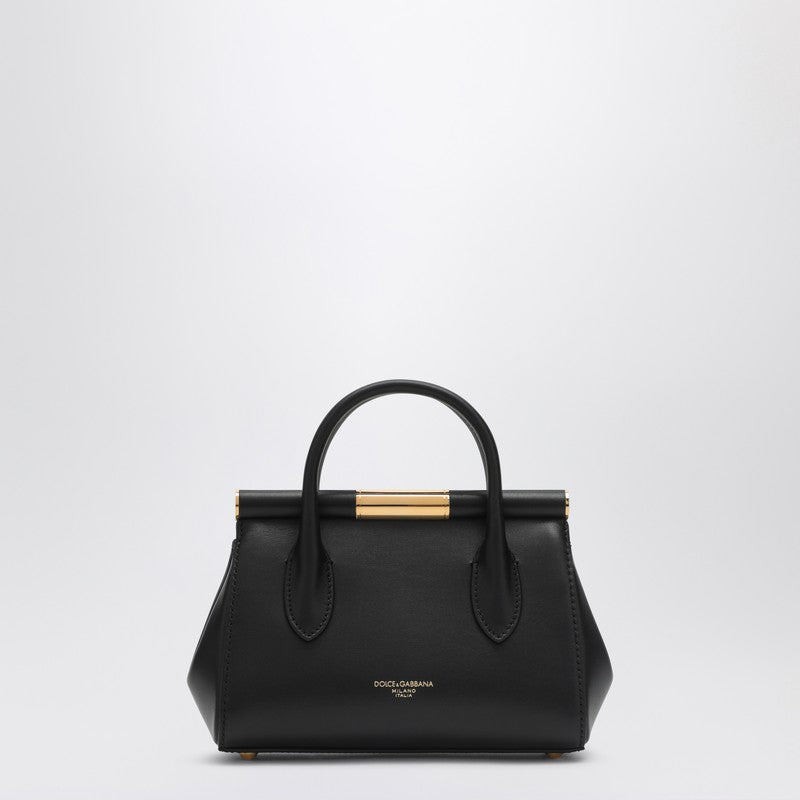 Dolce &amp; Gabbana Small Marlene Leather Top Handle Bag Black