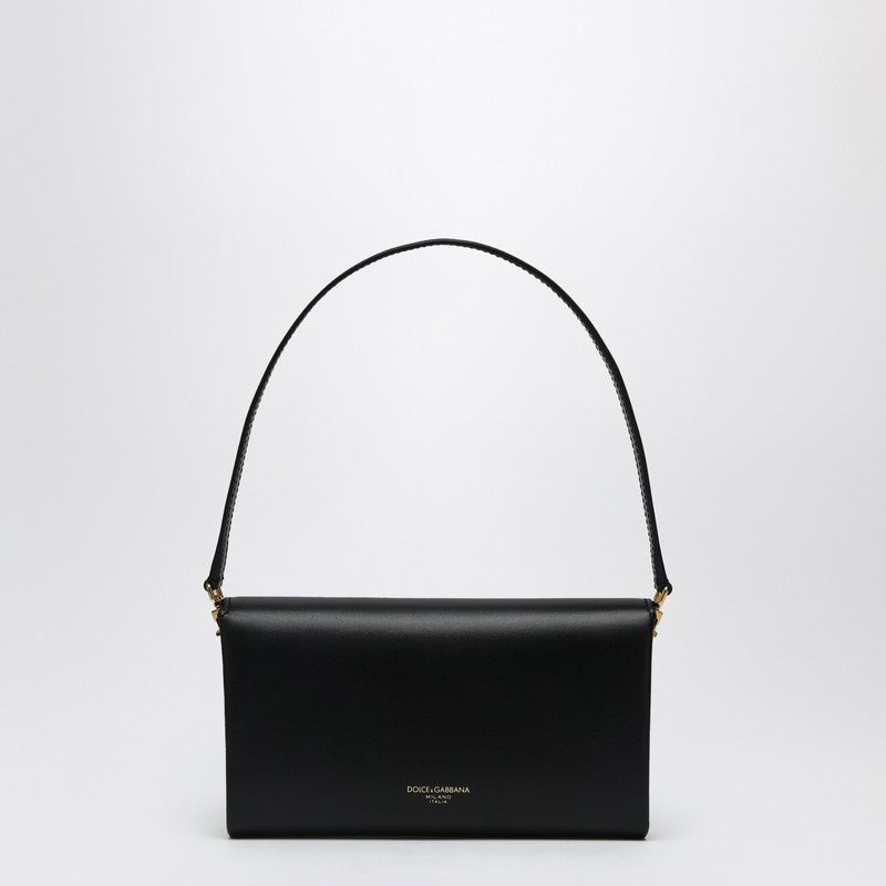 Dolce &amp; Gabbana Black Marlene Calfskin Shoulder Bag Black