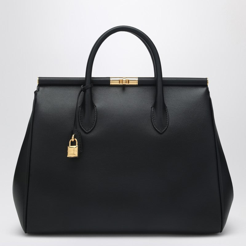 Dolce &amp; Gabbana Black Marlene Leather Top Handle Bag Black