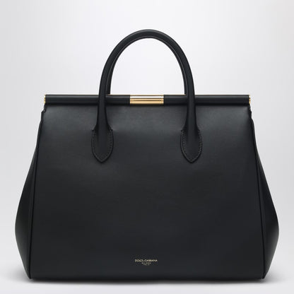 Dolce &amp; Gabbana Black Marlene Leather Top Handle Bag Black