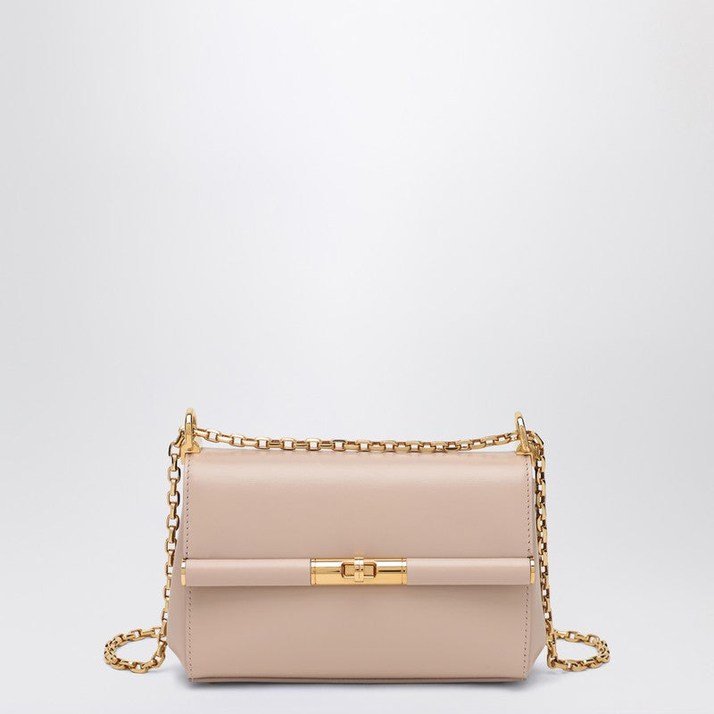 Dolce &amp; Gabbana Small Powder Pink Calf Leather Shoulder Bag Beige