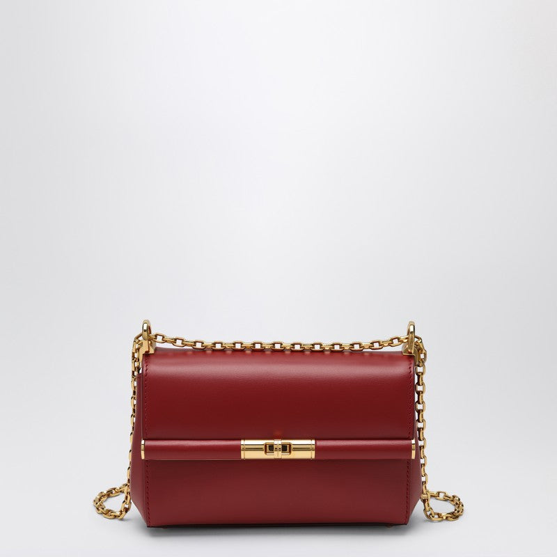 Dolce &amp; Gabbana Small Red Calfskin Shoulder Bag with Gold-Tone Chain Red