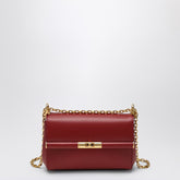 Dolce & Gabbana Small Red Calfskin Shoulder Bag with Gold-Tone Chain Red