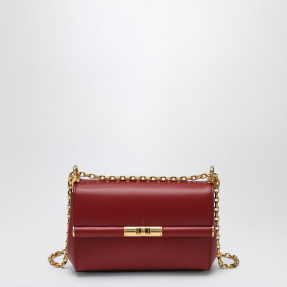 Dolce &amp; Gabbana Small Red Calfskin Shoulder Bag with Gold-Tone Chain Red