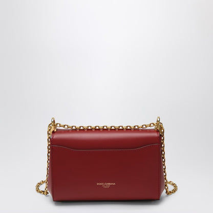 Dolce &amp; Gabbana Small Red Calfskin Shoulder Bag with Gold-Tone Chain Red
