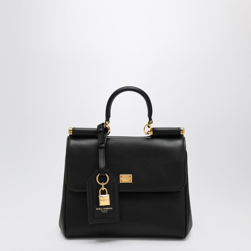 Dolce &amp; Gabbana My Sicily Small Shoulder Bag in Black Leather Black