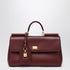 Dolce & Gabbana My Sicily Medium Hammered Leather Handbag Burgundy