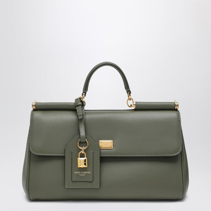 Dolce &amp; Gabbana My Sicily Medium Grained Leather Handbag Green