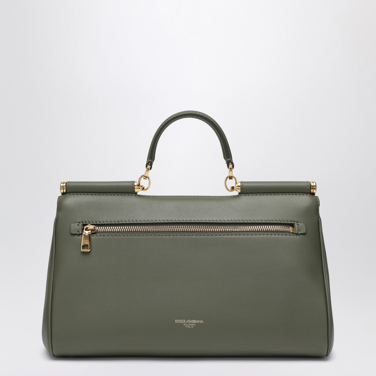 Dolce &amp; Gabbana My Sicily Medium Grained Leather Handbag Green