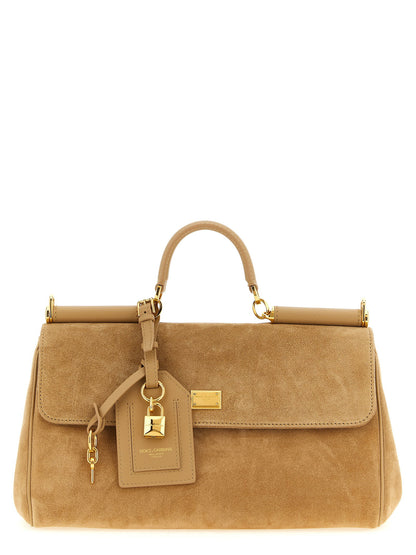 Dolce &amp; Gabbana My Sicily Suede Handbag Beige