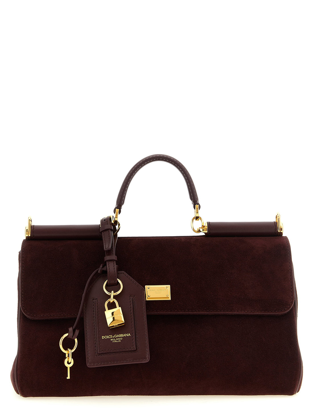 Dolce & Gabbana Medium Suede My Sicily Handbag Bordeaux