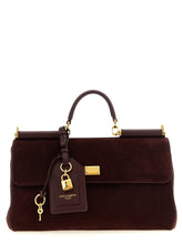 Dolce & Gabbana Medium Suede My Sicily Handbag Bordeaux