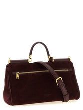 Dolce & Gabbana Medium Suede My Sicily Handbag Bordeaux