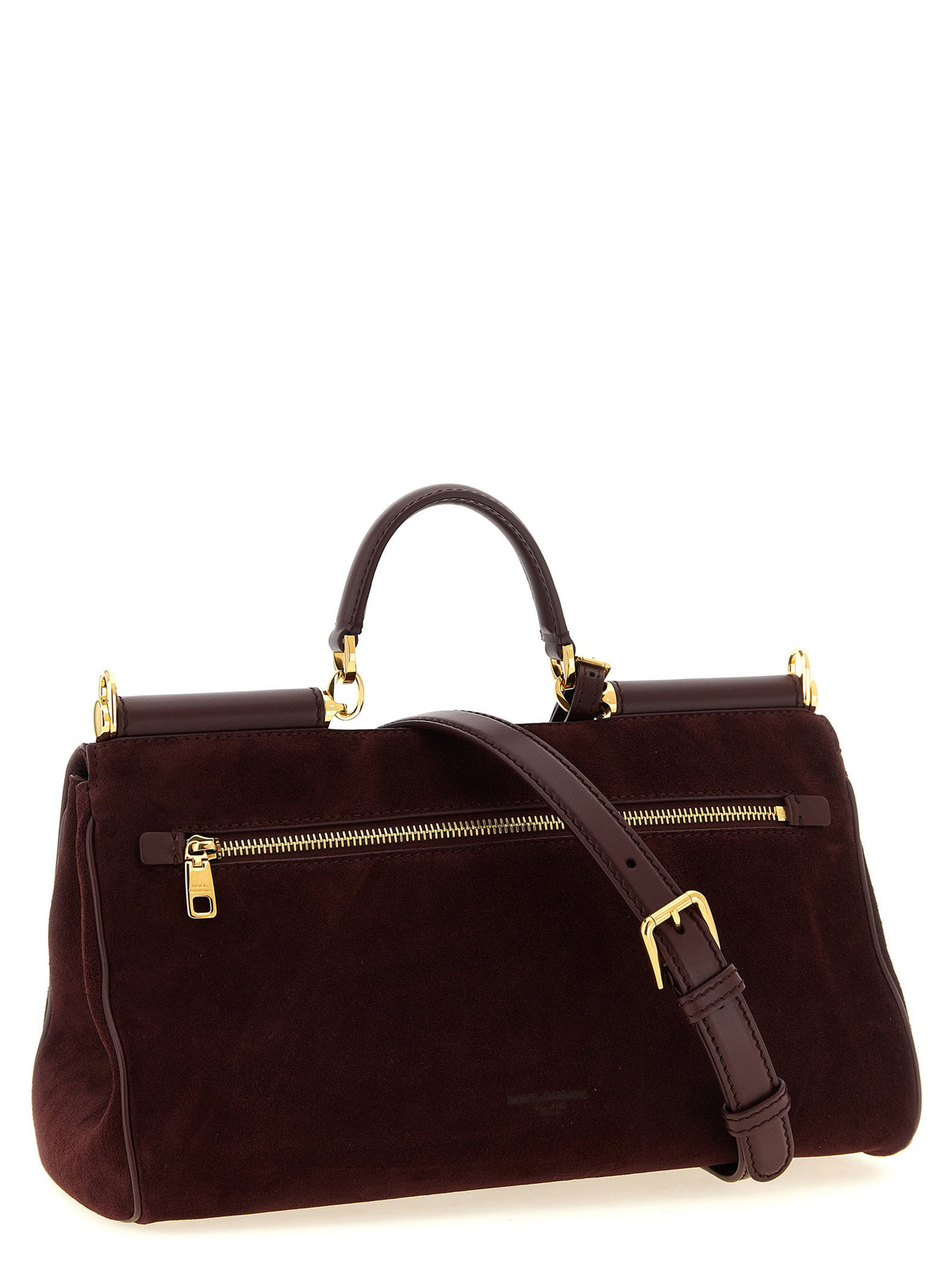 Dolce &amp; Gabbana Medium Suede My Sicily Handbag Bordeaux