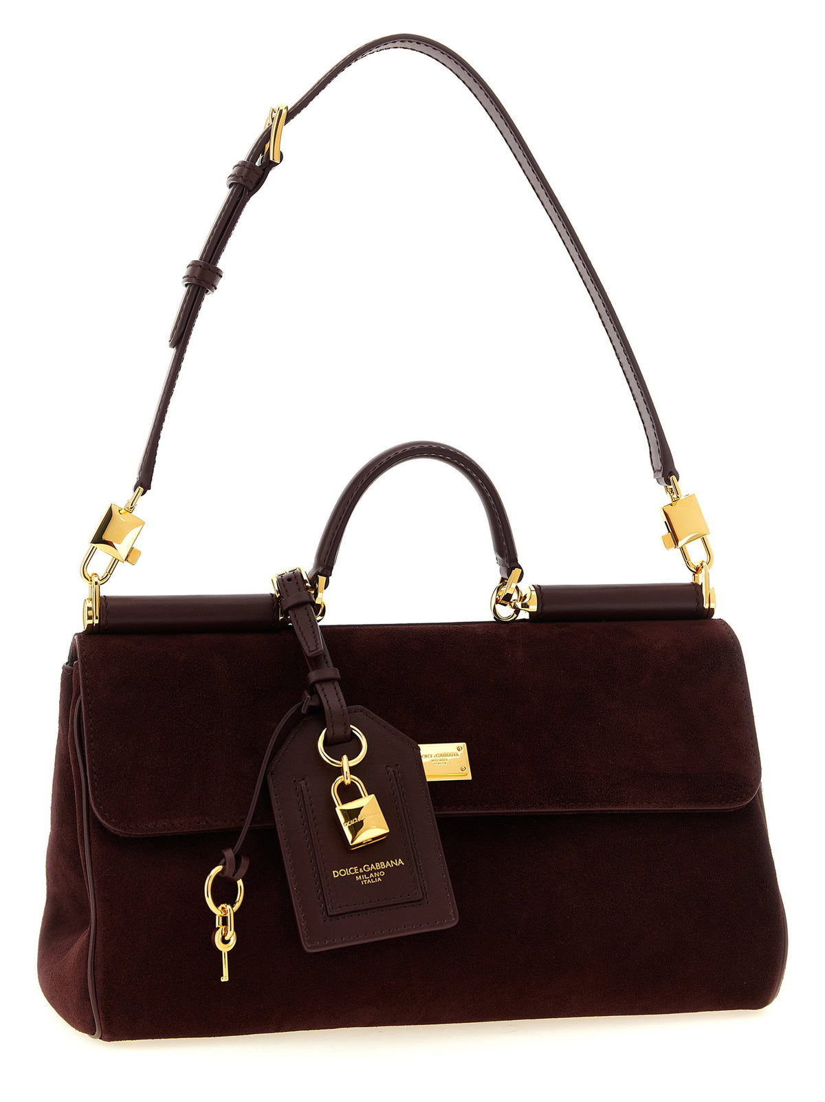 Dolce &amp; Gabbana Medium Suede My Sicily Handbag Bordeaux