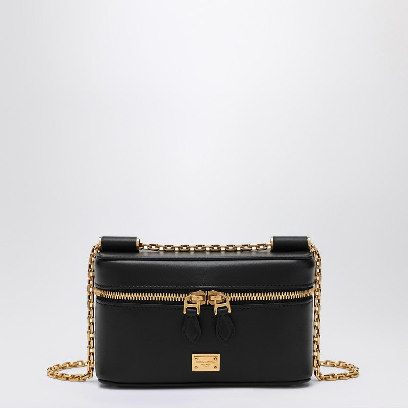 Dolce &amp; Gabbana Sicily Small Leather Shoulder Bag Black
