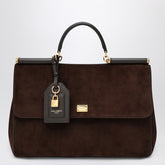 Dolce & Gabbana Ebony Brown Suede Large Sicily Bag brown