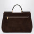 Dolce & Gabbana Ebony Brown Suede Large Sicily Bag brown