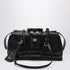 Dolce & Gabbana Vittoria Black Calfskin Leather Handbag with Double Zip Black