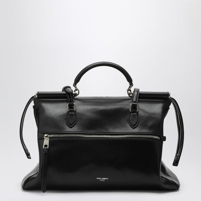 Dolce &amp; Gabbana Black Leather Structured Shoulder Bag Black