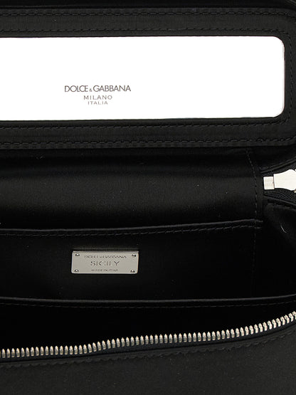 Dolce &amp; Gabbana Sicily Medium Shoulder Bag Black