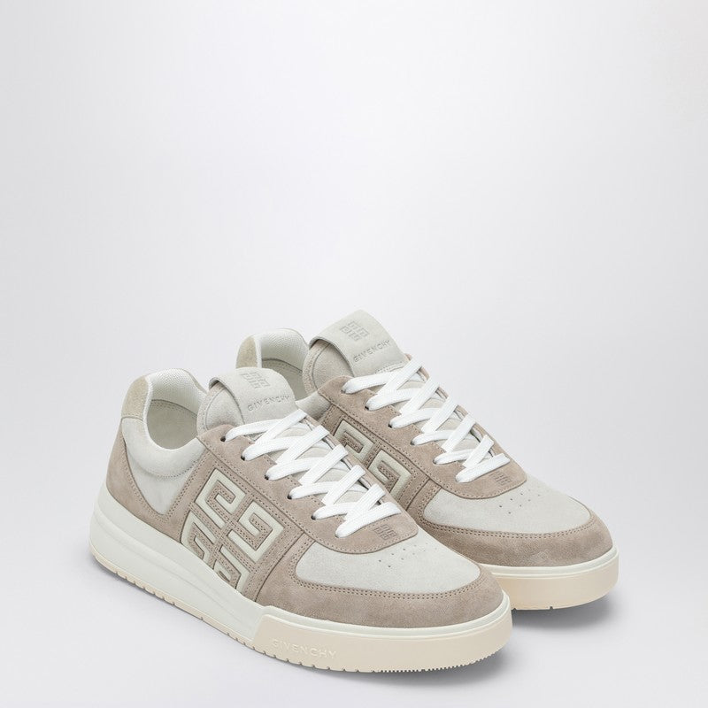 Givenchy Beige &amp; White Suede G4 Lace-Up Sneakers Beige