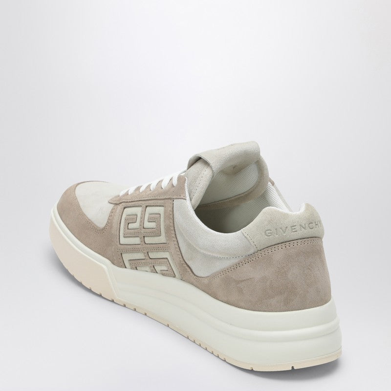 Givenchy Beige &amp; White Suede G4 Lace-Up Sneakers Beige