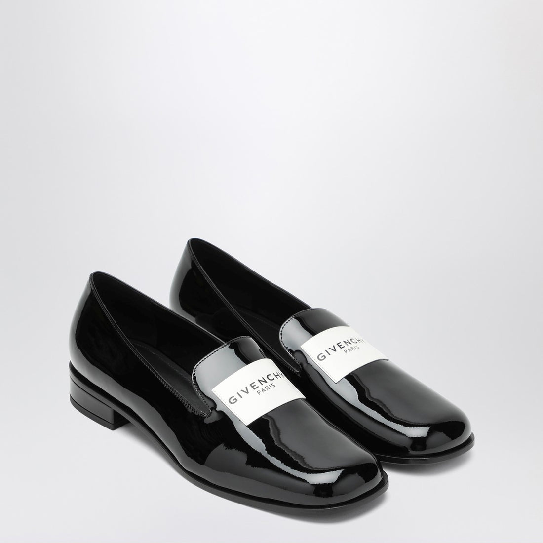 Givenchy Black Patent Leather Tuxedo Loafers Black