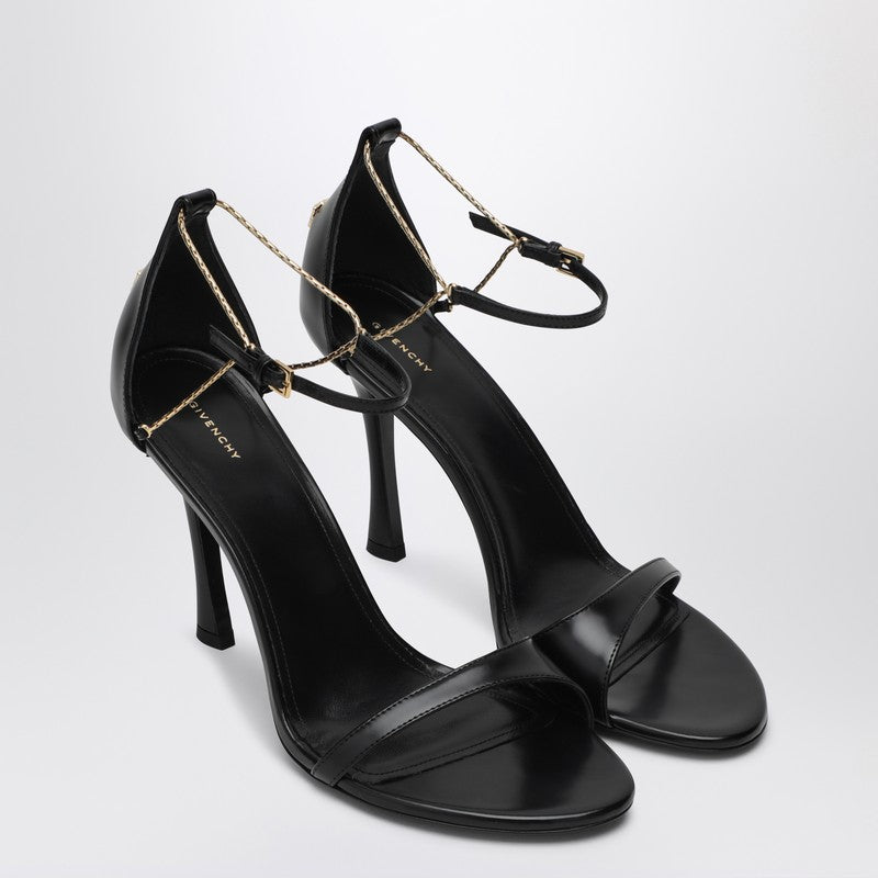 Givenchy 4G Liquid 95 black leather high-heel sandals Black