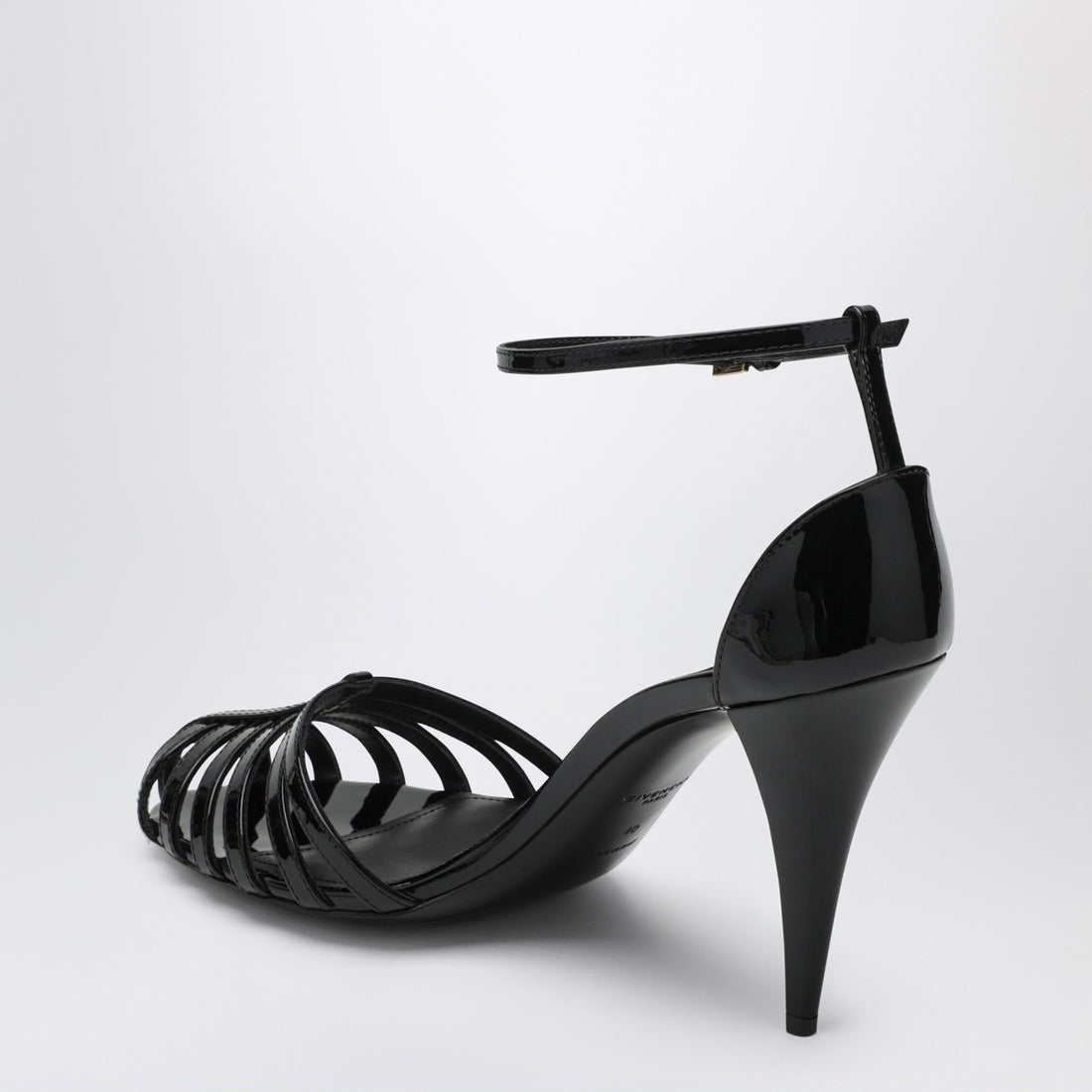 Givenchy Patent Cage Heeled Sandals Black