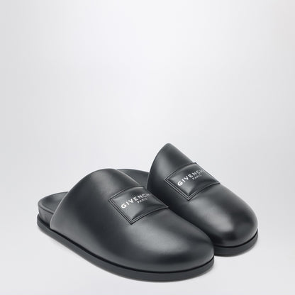 Givenchy Label Nappa Flat Mules Black