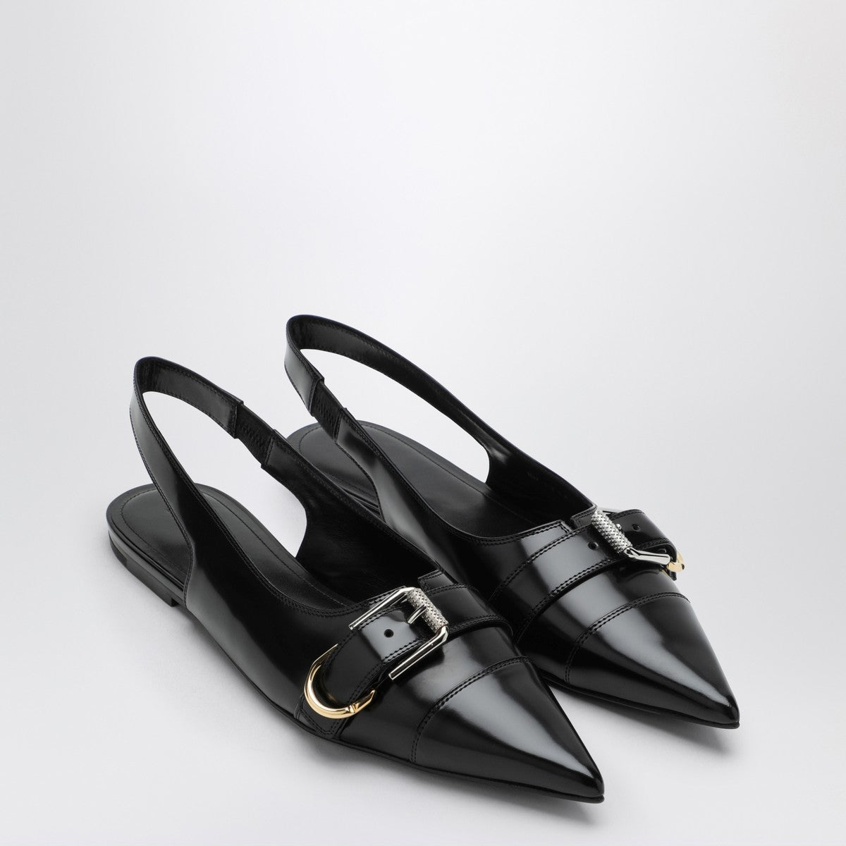 Givenchy Voyou Black Leather Slingback Pumps Black