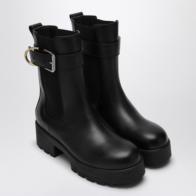 Givenchy Voyou Black Leather Chelsea Ankle Boots Black