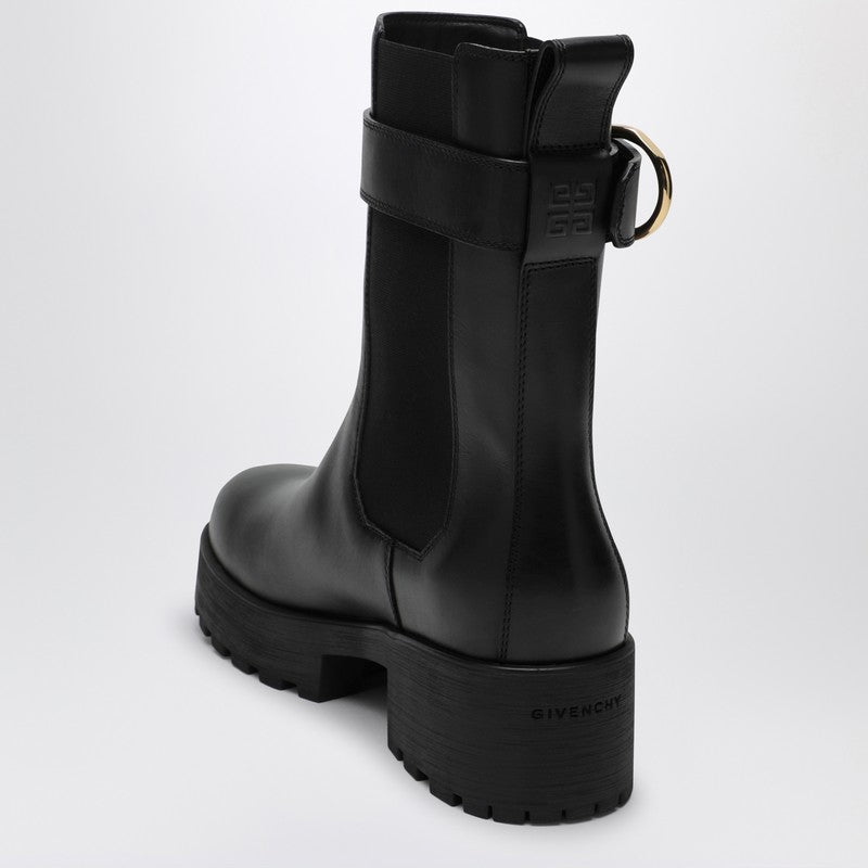 Givenchy Voyou Black Leather Chelsea Ankle Boots Black