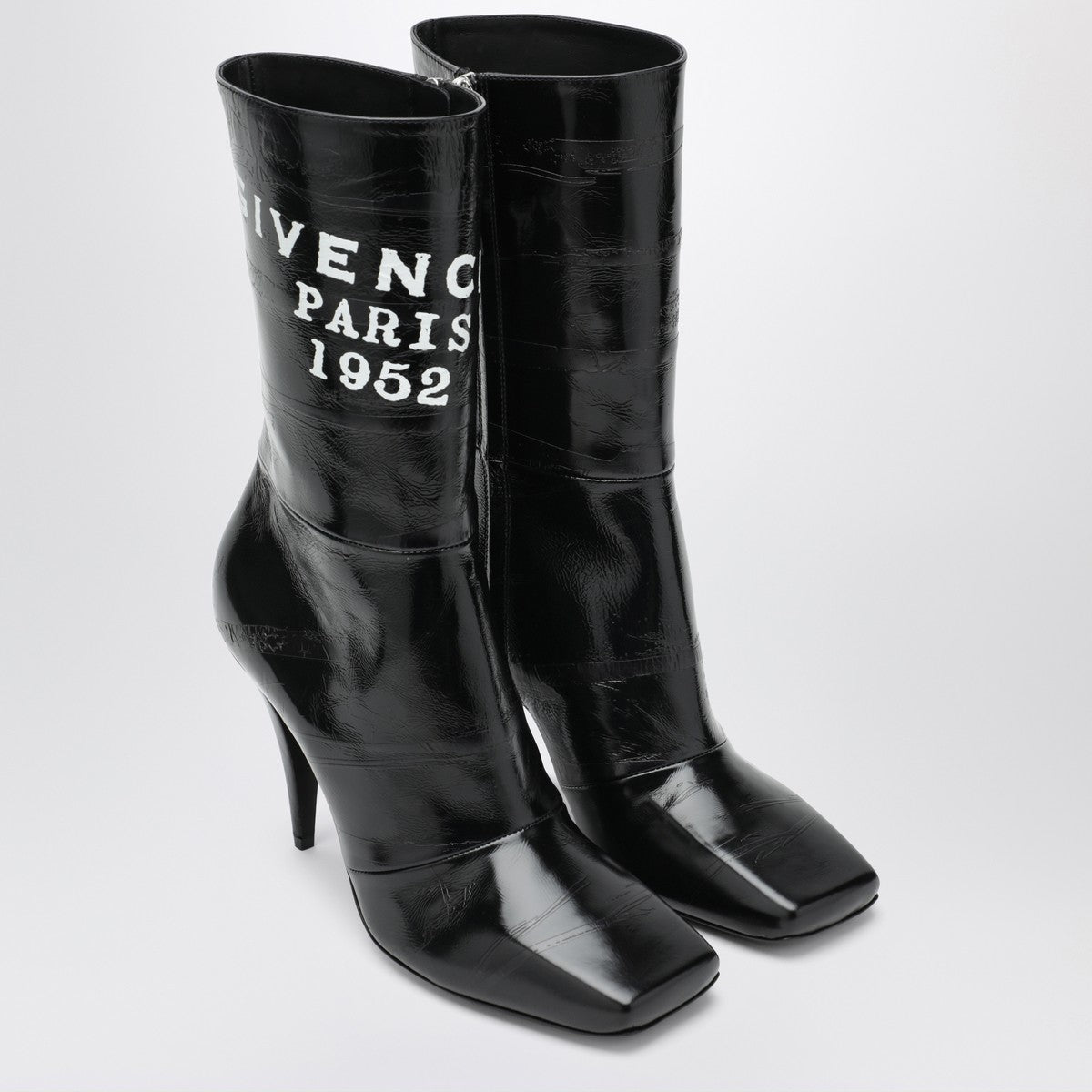 Givenchy Sliced Square Tape Leather Ankle Boots Black black