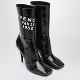 Givenchy Sliced Square Tape Polished Leather Ankle Boots Black