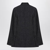 Max Mara Midnight Blue Denim-Effect Cotton Single-Breasted Jacket Blue