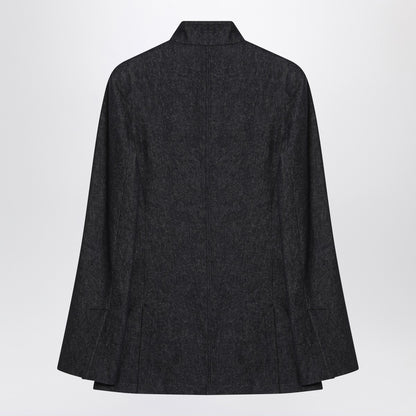 Max Mara Midnight Blue Denim-Effect Cotton Single-Breasted Jacket Blue