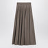 Max Mara Wide hazelnut wool felt skirt beige