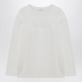 Max Mara Silk-Blend Logo Sweatshirt White