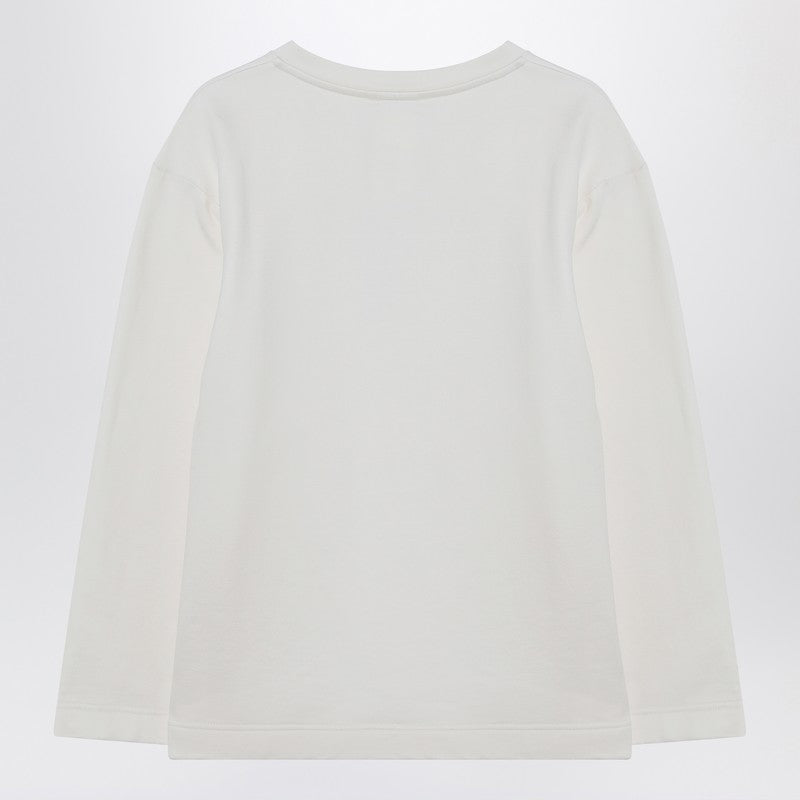 Max Mara Silk-Blend Logo Sweatshirt White
