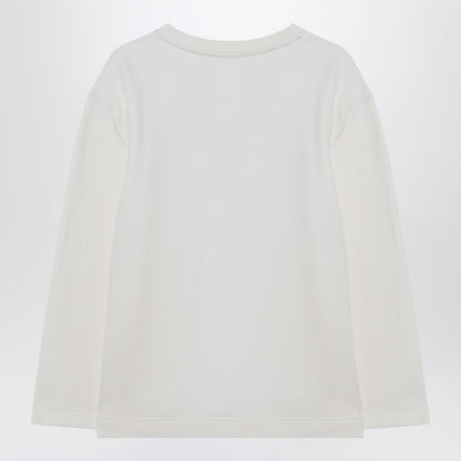 Max Mara Silk-Blend Logo Sweatshirt White