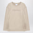 Max Mara Beige Silk-Blend Sweatshirt with Raised Logo Beige