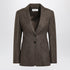 Max Mara Brown Wool Tweed Single-Breasted Jacket Brown