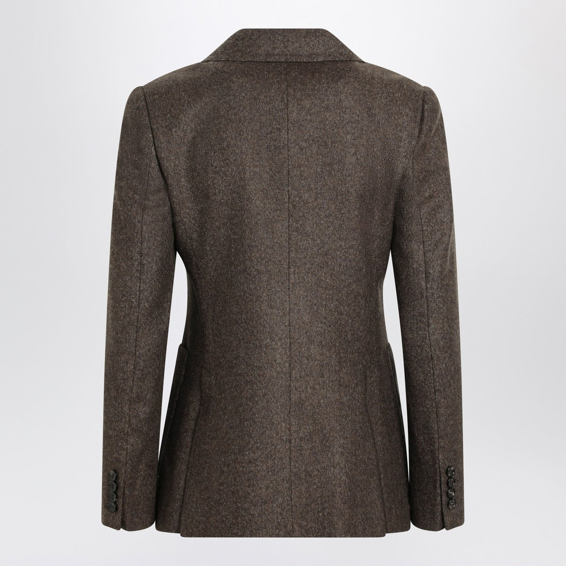 Max Mara Brown Wool Tweed Single-Breasted Jacket Brown