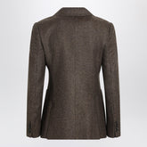 Max Mara Brown Wool Tweed Single-Breasted Jacket Brown